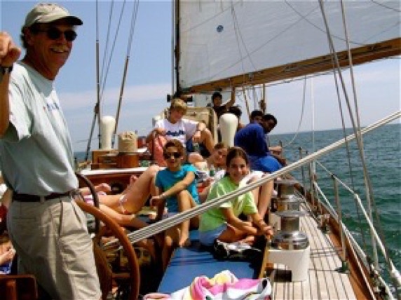 Sailing and Chartering aboard the sailing boat Magic Carpet out of Edgartown Harbor, Martha's Vineyard