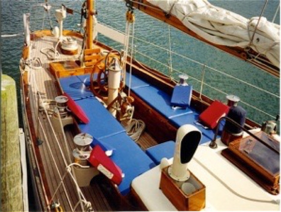 Sailing Boat Magic Carpet out of Edgartown Harbor, Martha's Vineyard