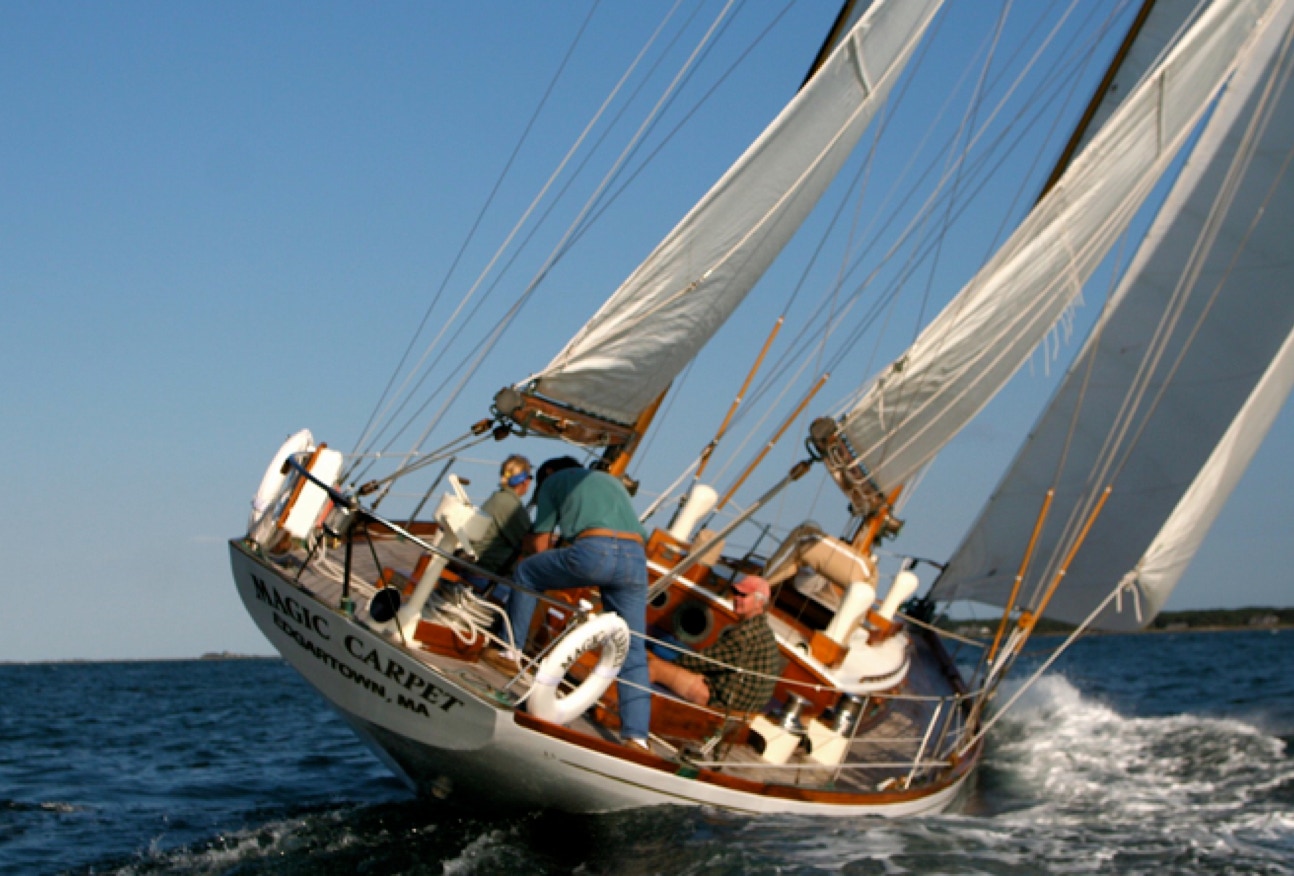 Magic Carpet sailing towards Cape Poge, Chappaquiddick