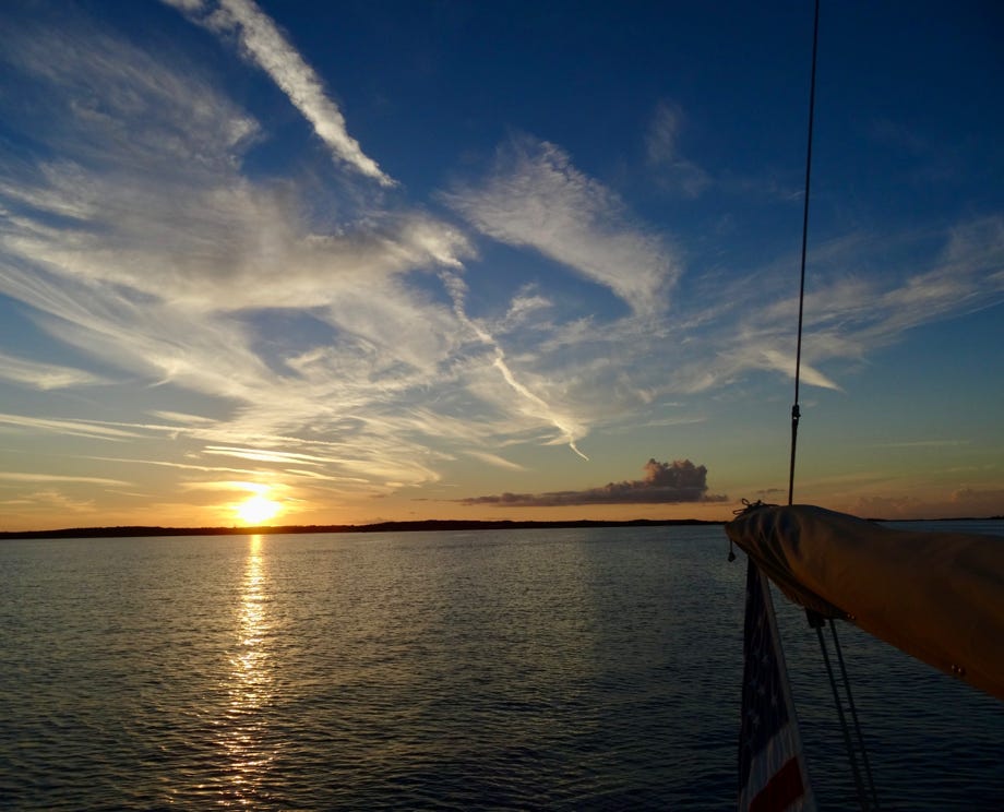 sunset sail on S/V Magic Carpet out of Edgartown Harbor, Martha's Vineyard